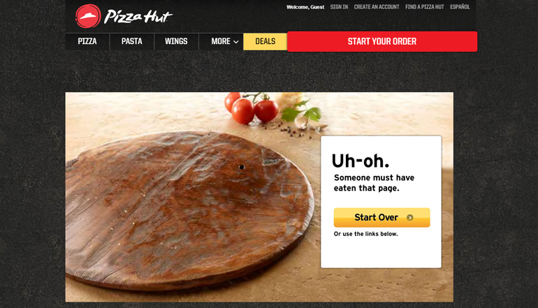 uh-oh pizza hut page